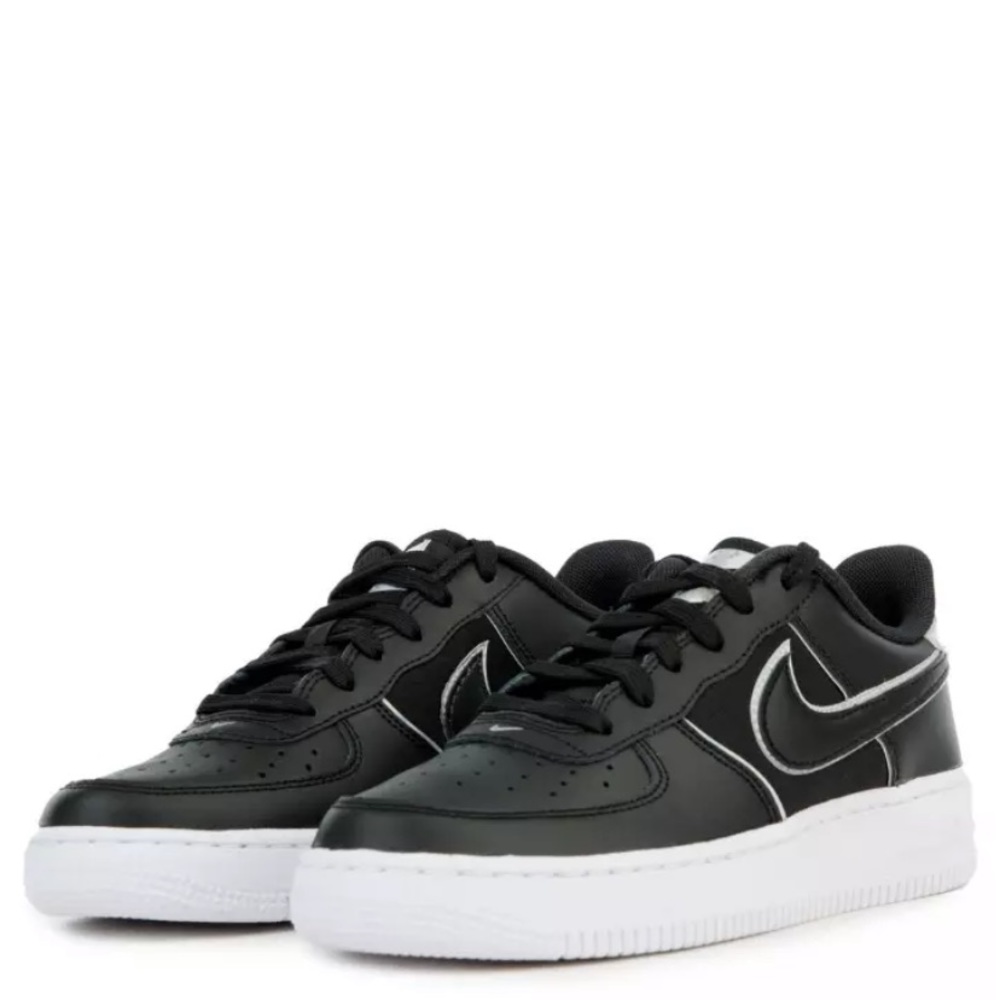 NIKE AIR FORCE ONE AF1 BLACK WHITE SILVER BQ7042 - Picture 2 of 12